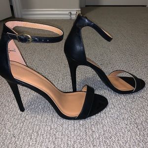 Black high heels.